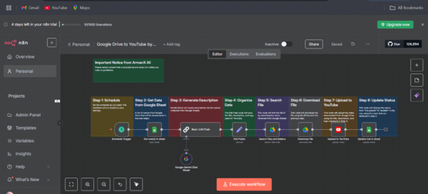 google drive to youtube by armanx ai