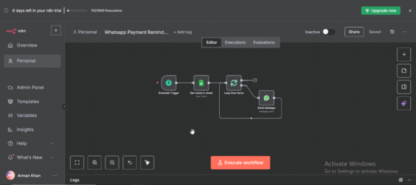 whatsapp payment reminder by armanx ai